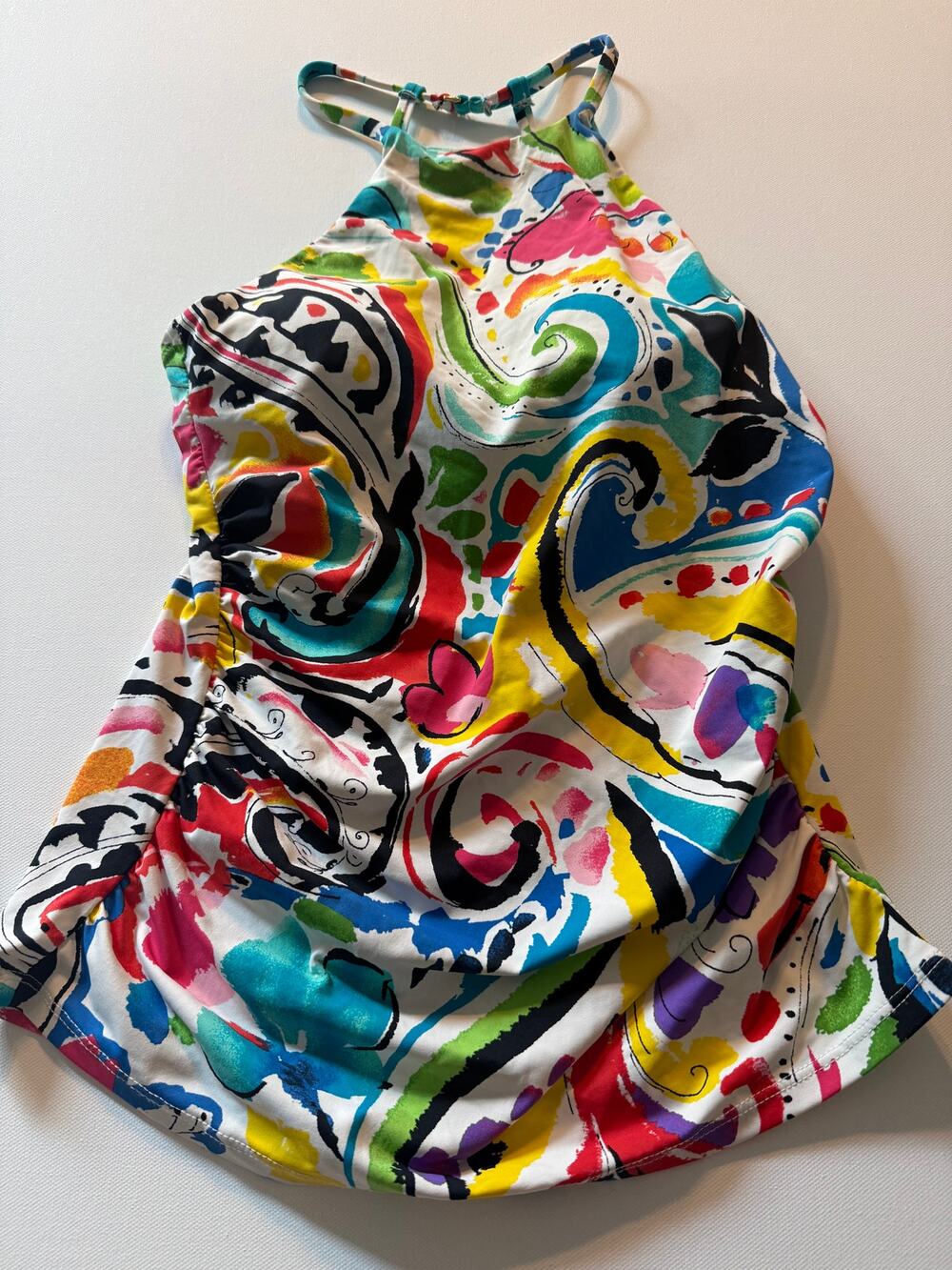 Anne Cole Colorful Paisley Tankini Swim Top, NWO